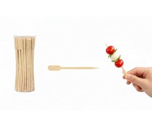 Paddle Bamboo Skewers 10 cm, Natural Wooden Flat Paddle BBQ Picks, Disposable Fruit Cocktail Forks for Barbecue, Kebabs, Mini Burgers, Appetizer, Dessert, Party, Buffet, Catering 100-5000 Count (400)