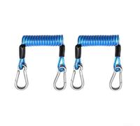 Paddle Board Connecting Rope With Elastic Bungee Coil And Stainless Steel Hook, Rust Resistant Design For Secure Surfboard Attachment And Reduced Risk Of Drag And Snags(blue pair)