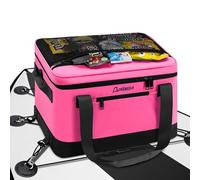 Paddle Board Cooler Waterproof, Super Capacity SUP Paddleboard Deck Cooler with Shoulder Strap & 6 Elastic Rope Clips, Paddle Board Accessories Bag for Stand Up Paddleboard and Kayak (Pink)