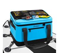 Paddle Board Cooler Waterproof, Super Capacity SUP Paddleboard Deck Cooler with Shoulder Strap & 6 Elastic Rope Clips, Paddle Board Accessories Bag for Stand Up Paddleboard and Kayak (Blue)