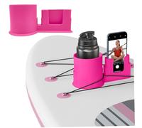 Paddle Board Cup Holder with Phone Holder, Plastic Paddleboard Cup with Drain Hole, Replacement Wire Fixing Paddle Board Accessories