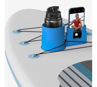Paddle Board Drink Holder Kayak Water Bottle Holder with Phone Support Multifunctional Anti-Toppling Paddleboard Cup Support Kayak Paddle Board Fixed Accessories Fit Most Cups (Blue)