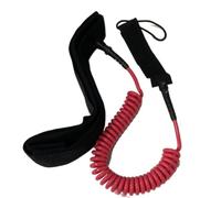 Paddle Board Leash with Belt Elastic Waist Leash with Coiled Cord Comfortable for Paddleboarders, Stand-up Paddleboarding, Red, size to 3
