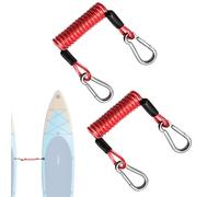 Paddle Board Strap - Elastic Connector with Carabiner | 2 Pack Anti-Lost Kayak Rope | for Fishing, Camping, Outdoors, Boating, Marine and River
