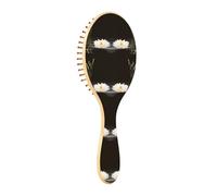 Paddle Brush Hair Brush, Round Wooden Pins Air cushion comb, Scalp massages Detangling Hair Hairbrush for Smoothing Hair Print Spa Zen Stones White Lotus Lily Wild Over Water