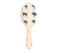Paddle Brush Hair Brush, Round Wooden Pins Air cushion comb, Scalp massages Detangling Hair Hairbrush for Smoothing Hair Print Moose Wild Deer Silhouette Isolated Style
