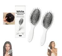 Paddle Brush - Smoother, Stronger, Shinier Hair, Boar Bristle Brushs with Nylon Bristles and Microsphere Massaging Tips, For Fine and Thin Hair (2pcs)