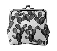 Paddle Cactus Blackest Black, PU Leather Coin Purse, Small Wallets, Change Pouch with Kiss Lock Clasp Buckle, Change Purse