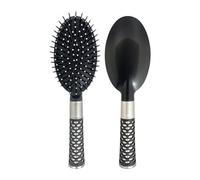 Paddle Cushion Hairbrush Gold & Silver (Large) | Professional Detangling & Anti-Frizz Brush for Long, Thick, Curly & Wavy Hair | No Tangle Blow Dry Brush | Reduces Breakage - 3714 (Silver, Medium)