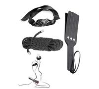 Paddle for Adults Leather Short Paddle Satin Eye Mask Silk Soft Rope Braided Rope Cord Multipurpose Long Rope Black 17 Feet 6mm