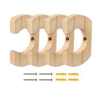 Paddle Holder - 3.93 Inch 4 Pack Wood | Oar Storage Rack - Wooden Paddle Mount Durable Scratch Proof 4 Pieces with Screws for Kayak Canoe Dragon Boat Oars Wall Organization Garage Boathouse