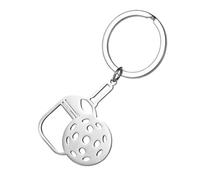 Paddle Key Chains - Stainless Steel Bag Pendant, Pickleball - Keychain Trolley Accessories | Durable Metal Pickleeball Pendant Gift Accessories, Sports Model Key Ring for Pickleball Player Fans, c