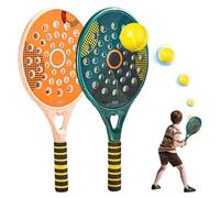 Paddle Rackets, Tennis Racket Set, Waterproof Beach Tennis Racket with Air Hole, 18.1x8.7" Paddle Rackets with Non Slip Handle, with Elastic Beach Ball