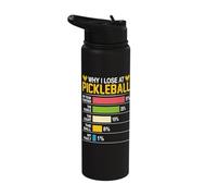Paddleball Player & Coach Why I Loose at Pickleball Lover Stainless Steel Insulated Water Bottle