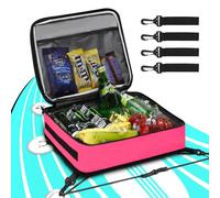 Paddleboard Cooler Bag, Waterproof Surf SUP Deck Cooler Bag, Insulated Leakproof 10 Can Bags Accessory Bags for SUP Paddleboard and Kayak (Pink)