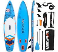 Paddleboard Stand up Paddle Board Inflatable Paddle Board for JP customers Dual-Action Pump Non-Slip EVA Deck Rapid SUP Long distancd Ultra-Light 4 D-Rings 3 fins Material Upgrade 11'×32"×6"(Blue)
