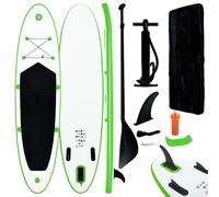 vidaXL Inflatable Stand Up Paddle Board Set Green and White UK NEW