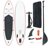 vidaXL Stand Up Paddle Board Set SUP Surfboard Inflatable Red & White 01 UK HOT
