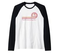 Paddleboard SUP Girl Paddle More Less Worry Retro Sunset Raglan Baseball Tee