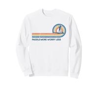 Paddleboard SUP Girl Paddle More Less Worry Retro Sunset Sweatshirt