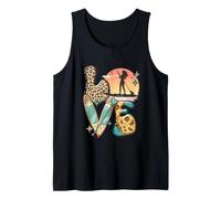 Paddleboard SUP Girl Retro Leopard Sunflower Sunset Love Tank Top