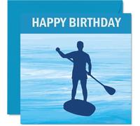 Paddleboarding Sport Birthday Cards - Boys in Sports - Happy Birthday Card for Boy Son Brother Grandson Nephew Uncle Cousin, 145mm Bday Greeting Cards