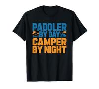 Paddler Day Camper Night Canoe Camping Humor Paddle Camp T-Shirt