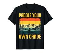 Paddling Paddle Your Own Canoe Mountain Lake Sunset T-Shirt