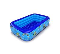 Paddling Pool, Cartoon Pattern Ground Inflatable Swimming Pool Toy, sized 82.7 inches × 53.2 inches × 21.7 inches, Paddling Pool for Children and Adults, Suitable for Backyard, Indoor, Outdoor Parties