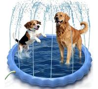 Paddling Pool for Pet, 39“Foldable Sprinkle and Splash Water Play Mat, Dogs Paddling pool Summer Spray Pad,Inflatable Pool Garden Outdoor Portable Sprinkler Play Mat Outside (100CM)