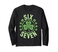 Paddy 67 Shamrock St Patrick Meme 6 7 Brain Rot Gen Alpha Z Long Sleeve T-Shirt