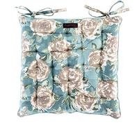 Paddy Floral Garden Chair Seat Pad (duck egg rose)