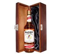 Paddy Old Irish Whiskey with Luxury Hinged Stained Wooden Box