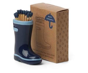Paddywax | Blue Wellington Boot Matches Holder | Quirky Matchstick Storage - WildBounds One Size