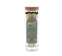 Paddywax Glass Jar Match Holder with Striker with 85 Fireplace Fireside Safety Matches, Green Tip