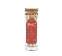 Paddywax Glass Jar Match Holder with Striker with 85 Fireplace Fireside Safety Matches, Matte Gold Tip