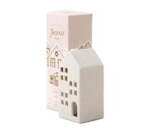 Paddywax Holiday Incense Cones and House Ceramic Incense Cone Holder Set, 20-Count, White - Teakwood Tobacco