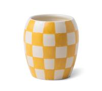 Paddywax Scented Candles Checkmate Artisan Candle in Reusable Checkerboard Patterned Porcelain Vessel, 311g, Golden Amber
