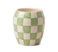 Paddywax Scented Candles Checkmate Artisan Candle in Reusable Checkerboard Patterned Porcelain Vessel, 311g, Cactus Flower