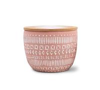 Paddywax Scented Candles Desert-Inspired Sonora Range Candle in Reusable Etched Concrete Pot with Wooden Lid, 283g - 3-Wick, Pepper & Pomelo