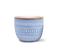 Paddywax Scented Candles Desert-Inspired Sonora Range Candle in Reusable Etched Concrete Pot with Wooden Lid, 283g - 3-Wick, Wisteria & Willow