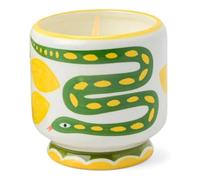 Paddywax Scented Candles Dopo Hand-Painted Ceramic Luxury Artisan Candle, 8-Ounce, Snake - Wild Lemongrass