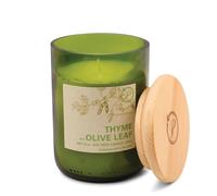 Paddywax Scented Candles Eco Green Artisan Candle in Recycled Glass Vessel, 226g, Thyme & Olive Leaf