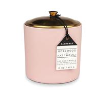 Paddywax Scented Candles Minimalist Hygge Range Luxury 3-Wick Candle in Matte Ceramic Container with Lid, 425g, Rosewood + Patchouli