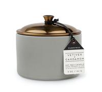 Paddywax Scented Candles Minimalist Hygge Range Luxury Candle in Matte Ceramic Container with Lid, 141g, Vetiver + Cardamom