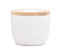 Paddywax Scented Candles Sonora Collection Candle in Etched Concrete Pot with Bamboo Lid, 85g, Cotton & Teak