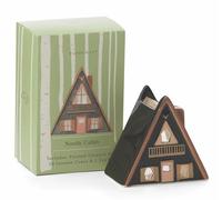 Paddywax Scented Incense Cones Tealight and Ceramic House Incense Holder Gift Set, 20 Cone & 1 Tealight, Nordic Cabin - Palo Santo