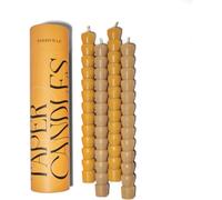 Paddywax Taper Candles Shaped Unscented Dinner Candle Set, 4-Pack, Burnt Orange & Peach