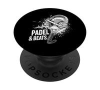 Padel and Beats White Graphic for Music Fans Art PopSockets Adhesive PopGrip
