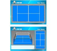 Padel Coach Tactical Board. Personalised with Name Logo or Club Crest. Double Sided Dry Wipe Board 12 x 8 inches